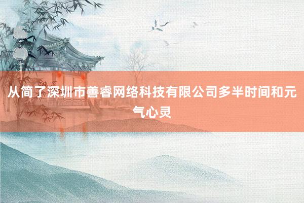 从简了深圳市善睿网络科技有限公司多半时间和元气心灵